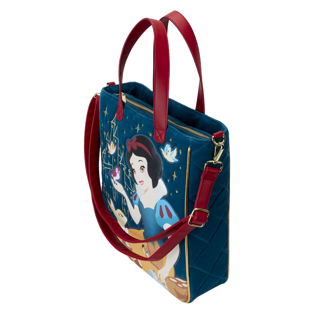 Loungefly Snow White Heritage Quilted Velvet Tote Bag