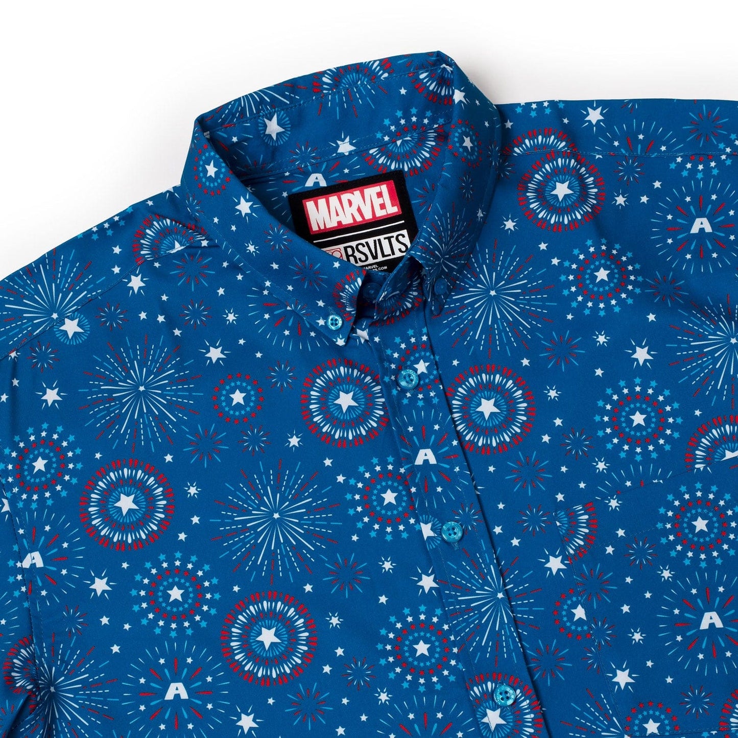 Captain America Stars Stripes & Shields Short Sleeve Shirt