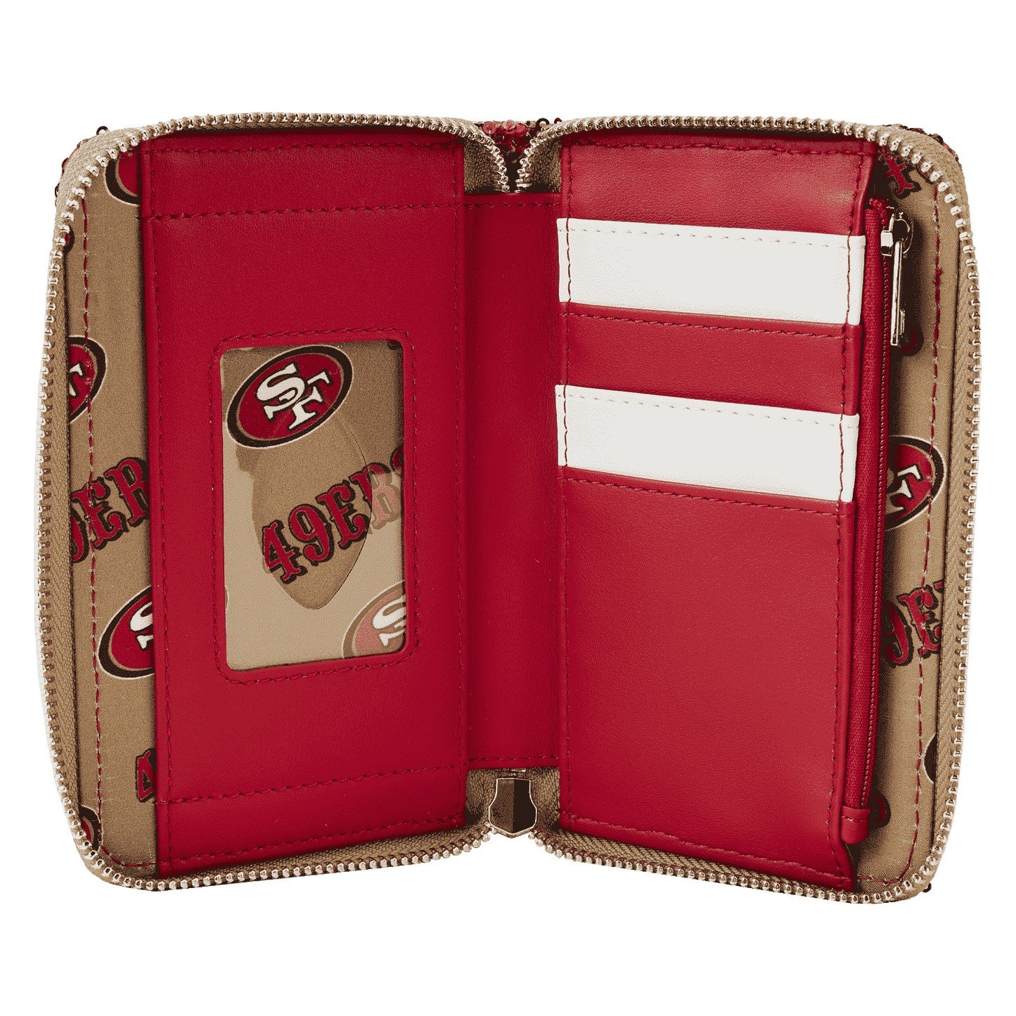 NFL San Francisco 49ers Sequin Zip Around Wallet