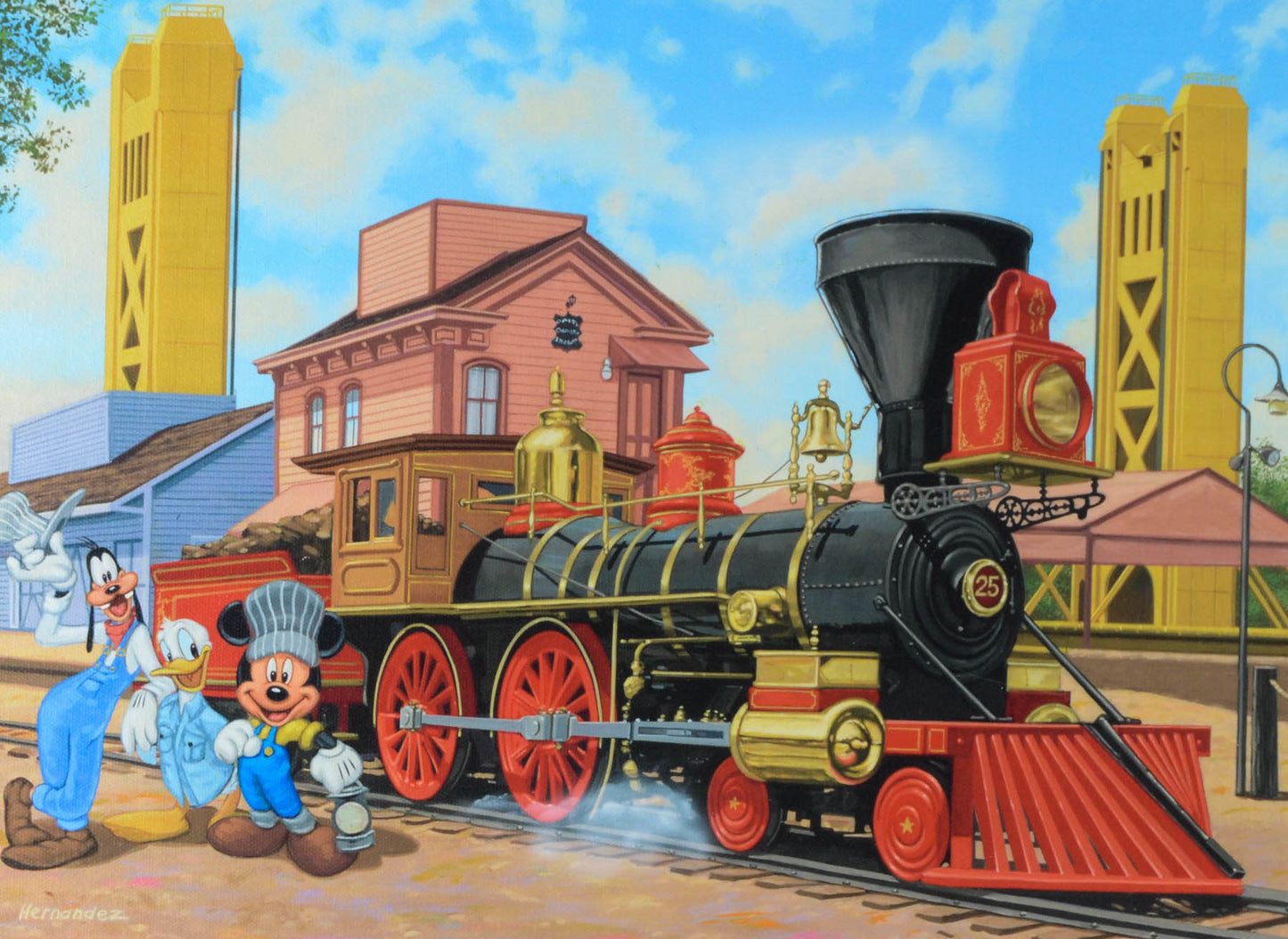 Old Town Engine - Disney Treasure On Canvas