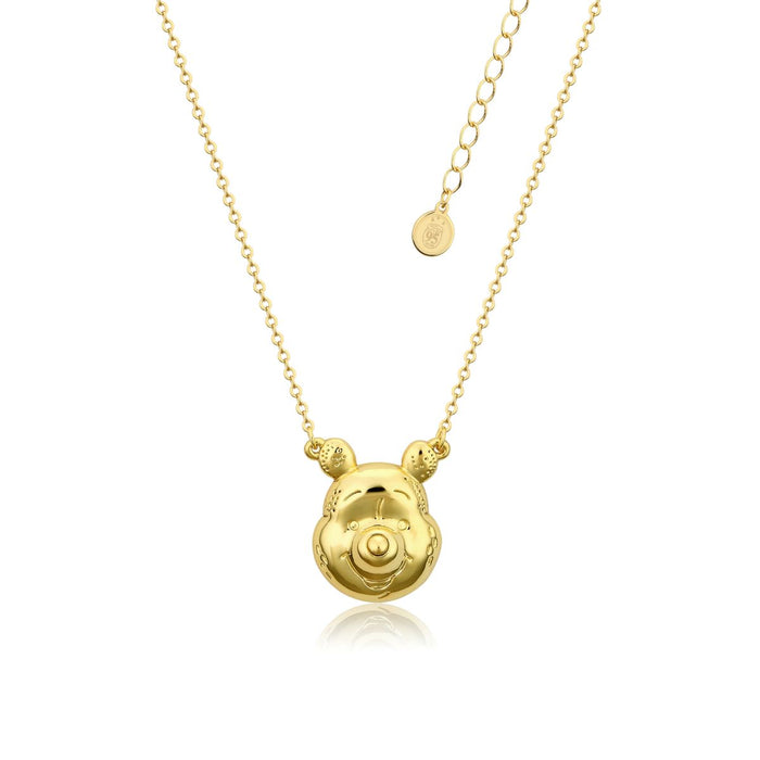 Yellow Gold Plated Winnie The Pooh Pendant Necklace