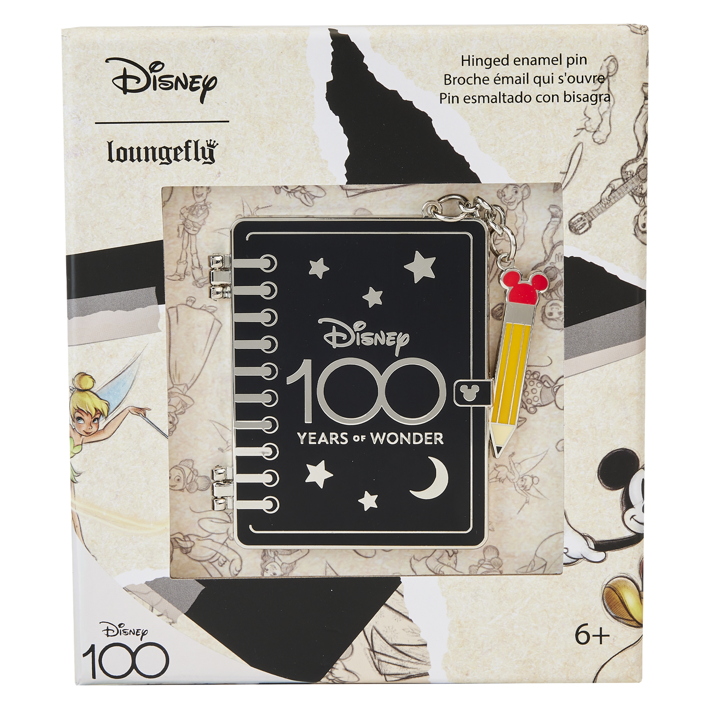 Disney 100th Anniversary Sketchbook 3 Inch Collector Box Pin