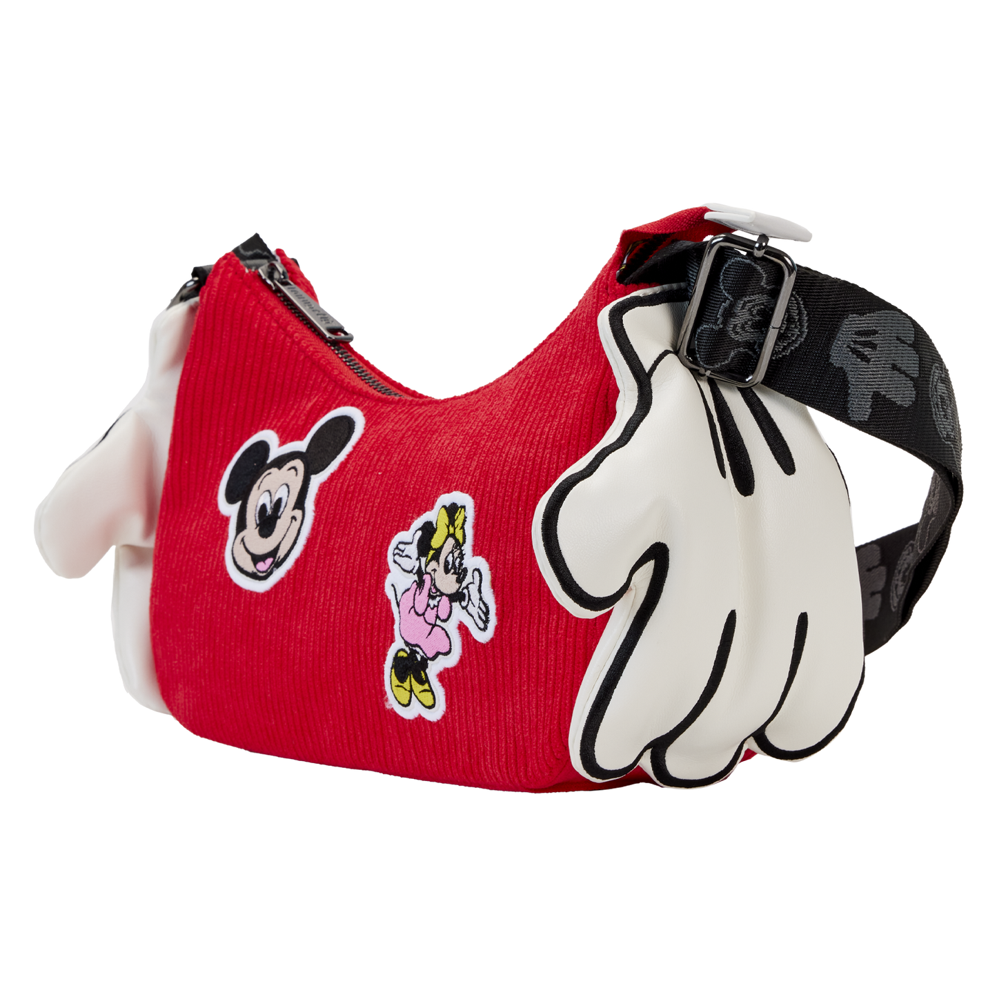 Disney100 Mickey and Minnie Classic Glove Corduroy Convertible Crossbody Purse