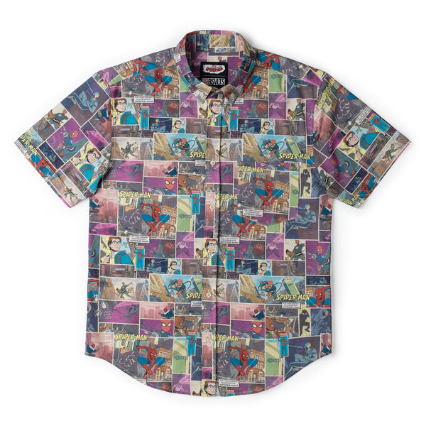 RSVLTS - Your Friendly Neighborhood Spider-Man "In the Swing of Things" – KUNUFLEX Short Sleeve Shirt