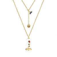 Yellow Gold Plated B&B Rose Necklace