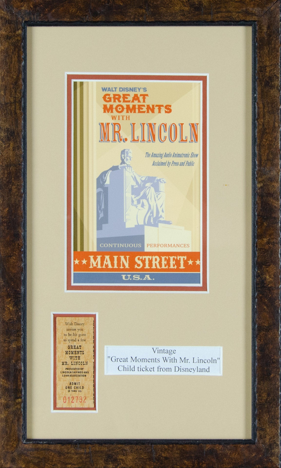 Child's Ticket for Great Moments with Mr. Lincoln