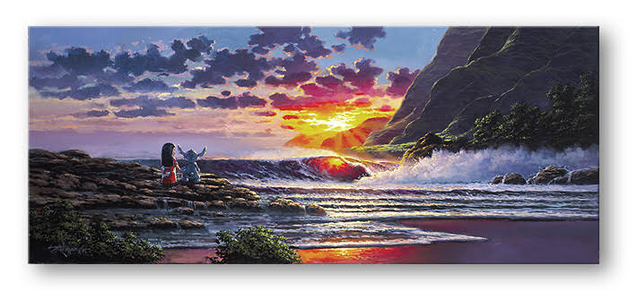 Lilo And Stitch Share a Sunset-Disney Treasures on Canvas