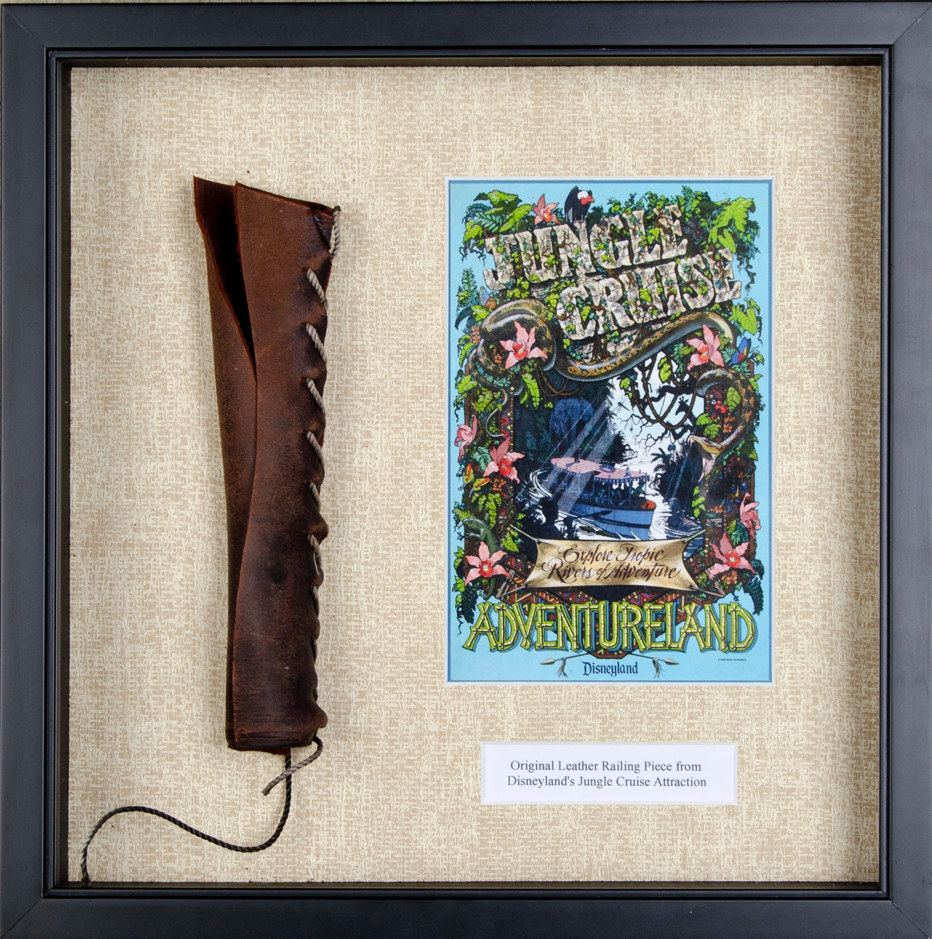 Original Leather Railing Piece from Disneyland's Jungle Cruise Attraction
