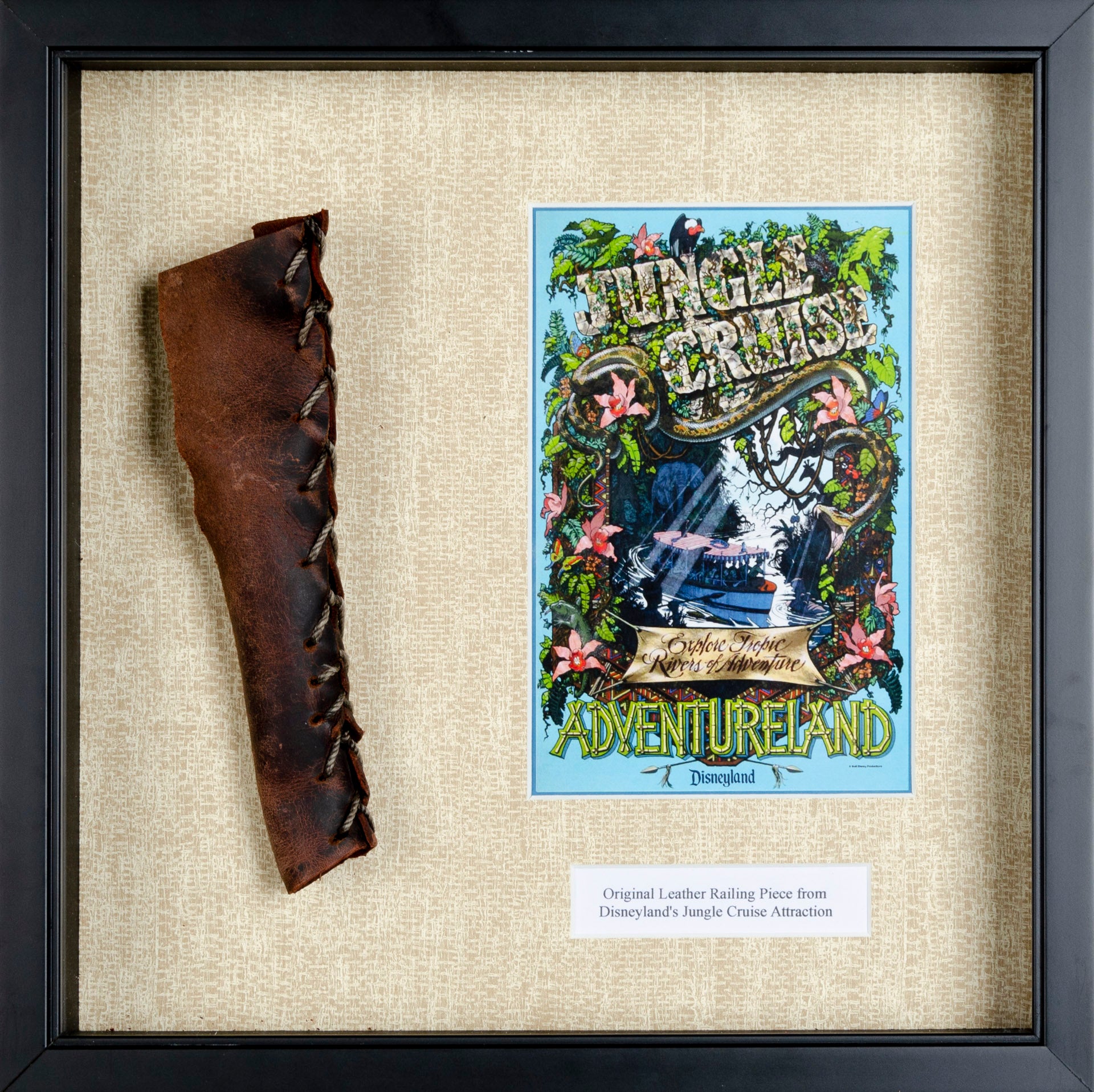 Original Leather Railing Piece from Disneyland's Jungle Cruise Attraction