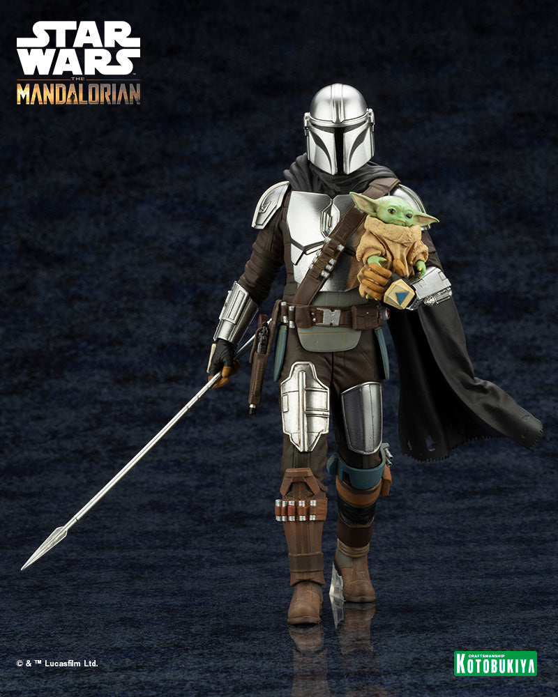 MANDALORIAN AND GROGU WITH BESKAR STAFF ARTFX STATUE