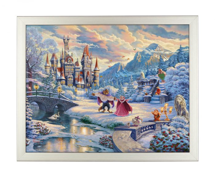 Beauty & The Beast's Winter's Enchantment-Silver Framed Art Print