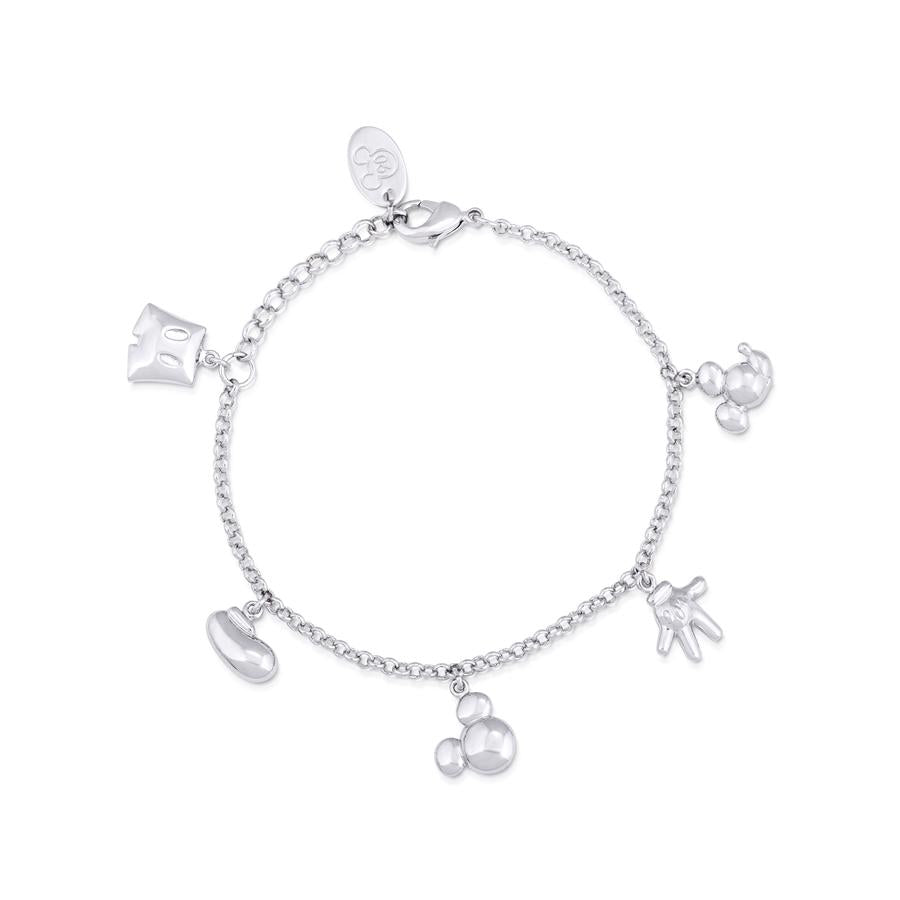 White gold Plated Mickey Mouse Charm Bracelet