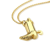 Yellow Gold Plated Woody Boot Necklace