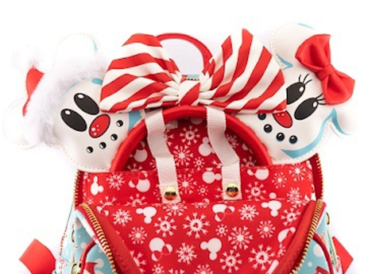 Disney Mickey/Minnie Snowman AOP Mini Backpack Headband Set