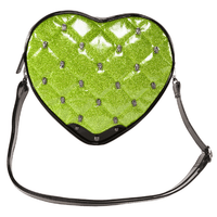 Frankenstein Studded Quilt Heart Shoulder Bag