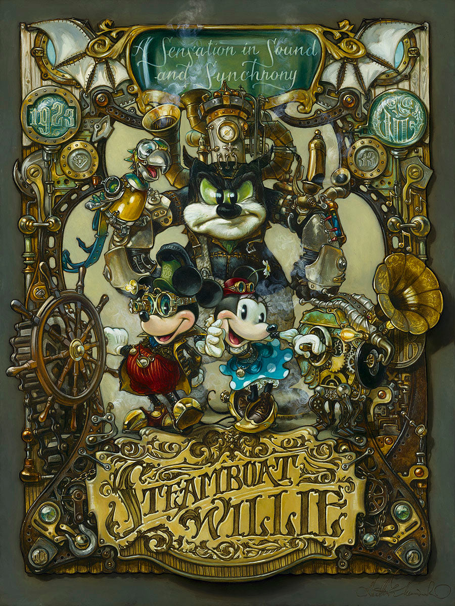 Steampunk Mickey And Me In 1923 - Disney Treasure On Canvas