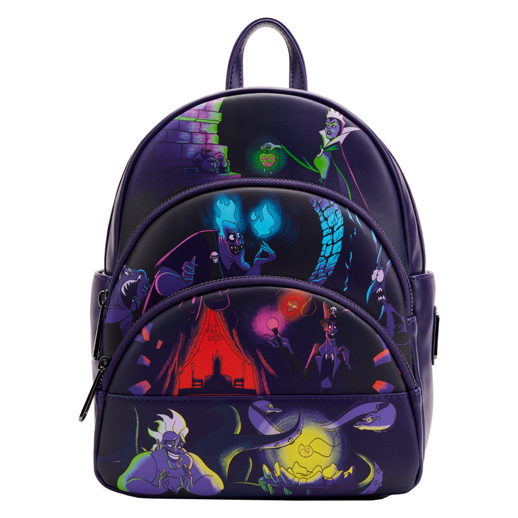 Disney Villains Triple Pocket Glow In The Dark Mini Backpack