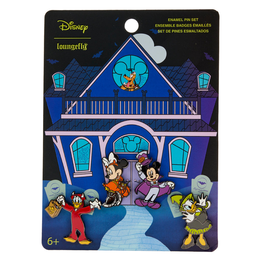 Loungefly Mickey & Friends Halloween 4 Pc Pin Set