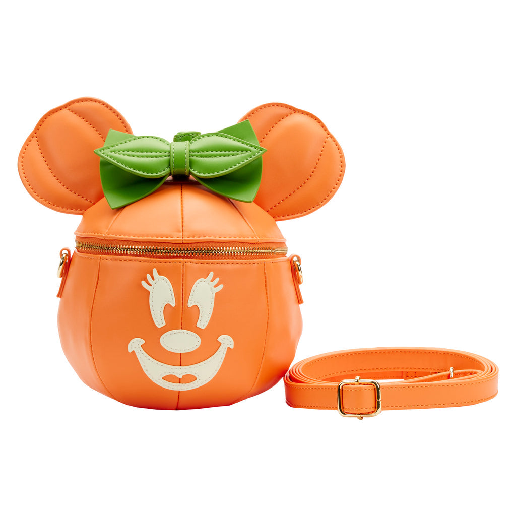 Disney Glow Face Pumpkin Minnie Figural Crossbody Bag