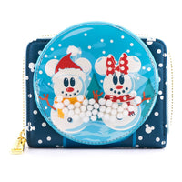 Disney Snowman Mickey/Minnie Snow Globe Ziparound Wallet