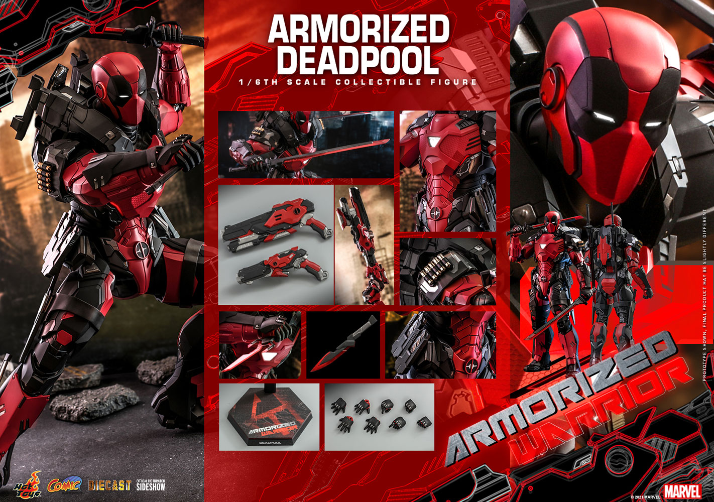Armorized Deadpool 1:6 Scale Collectible Figure Diecast