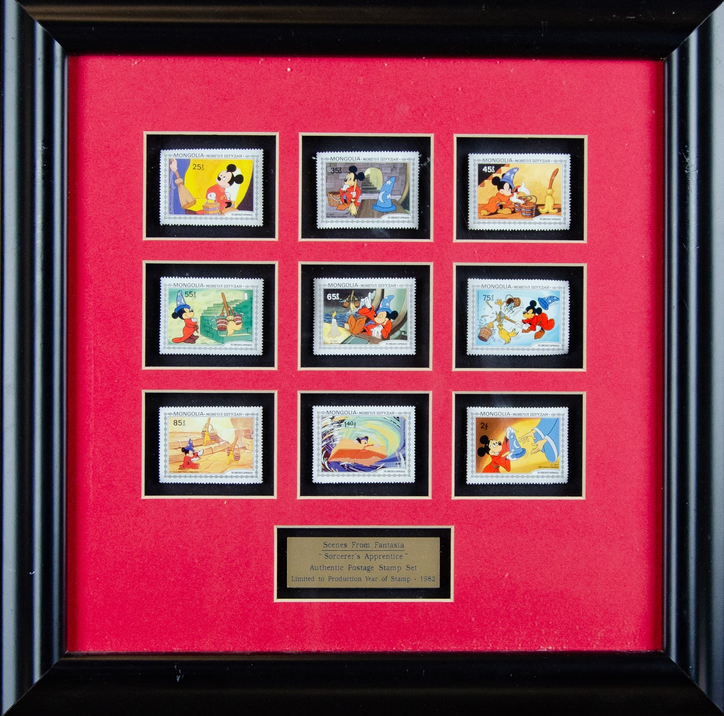 Framed Set of 9 Fantasia Stamps