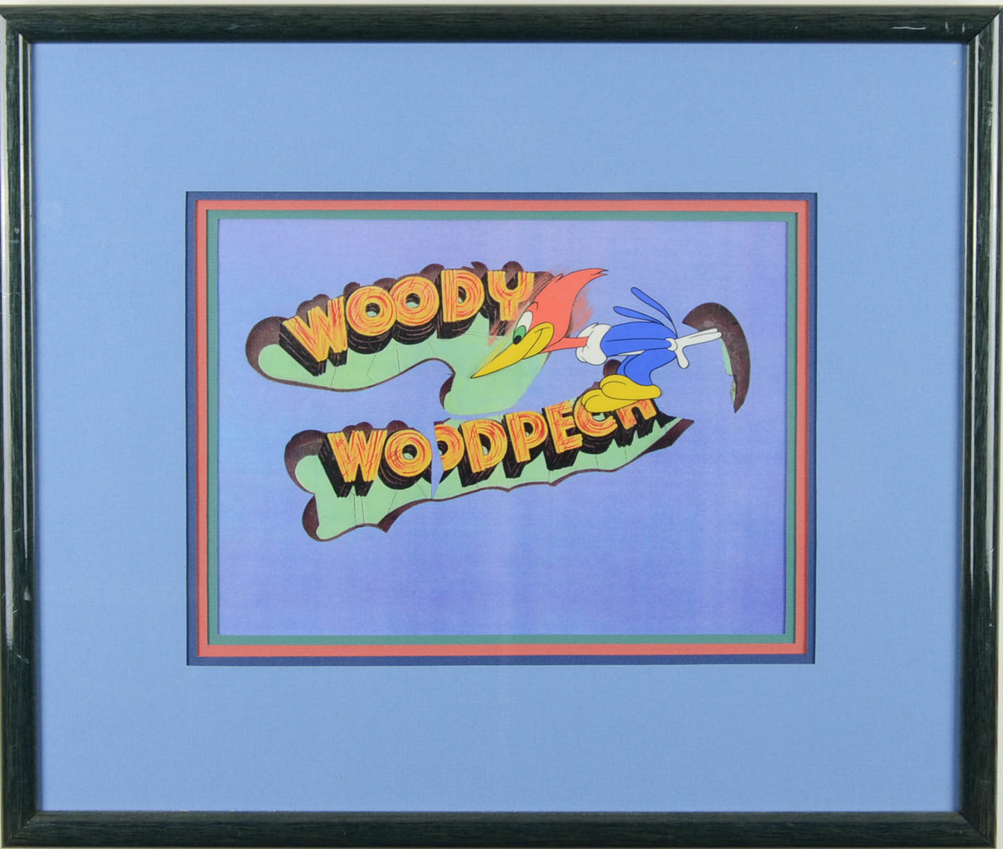 Woody Woodpecker Hand Painted Cel over Title
