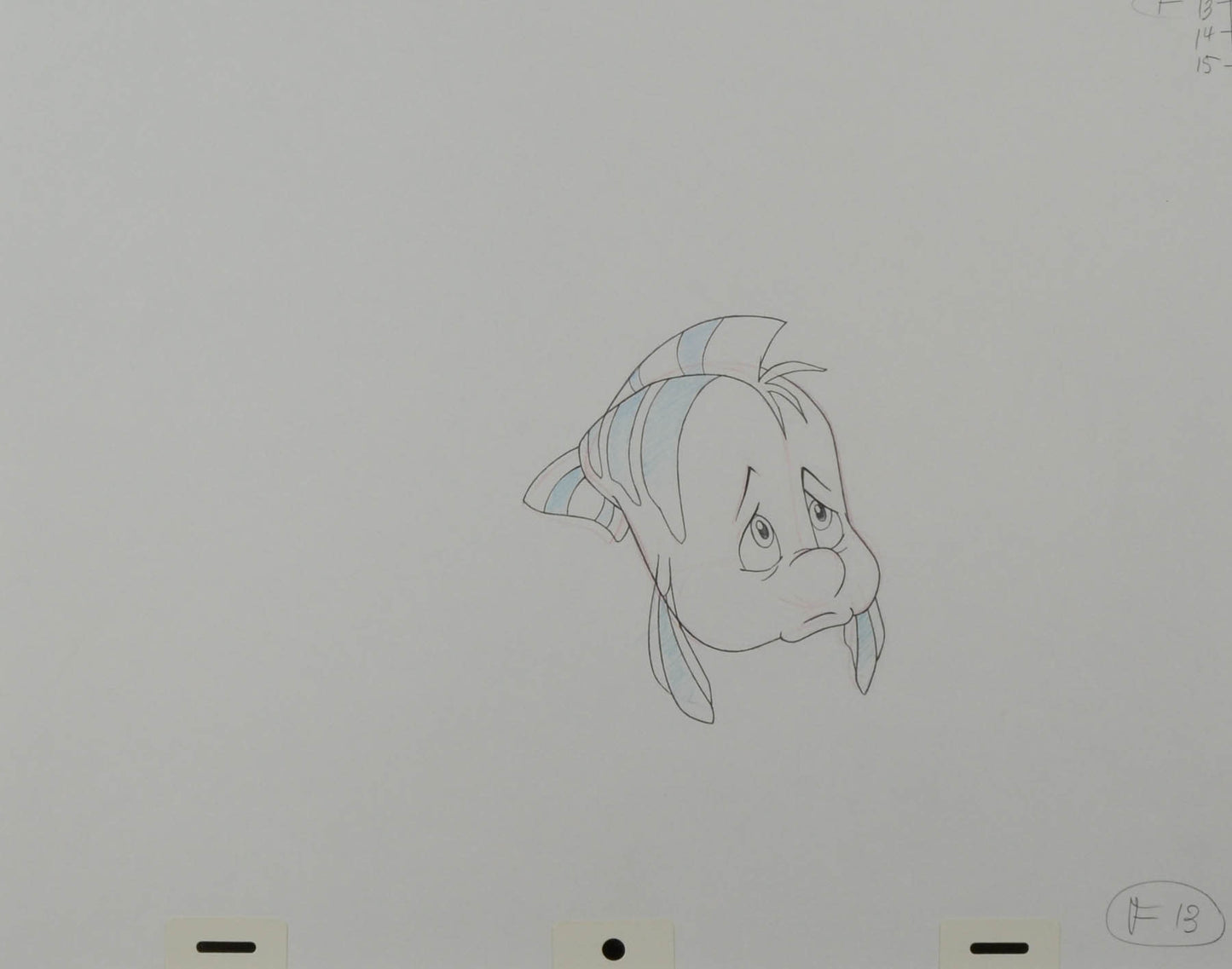 Little Mermaid Flounder Production Drawing