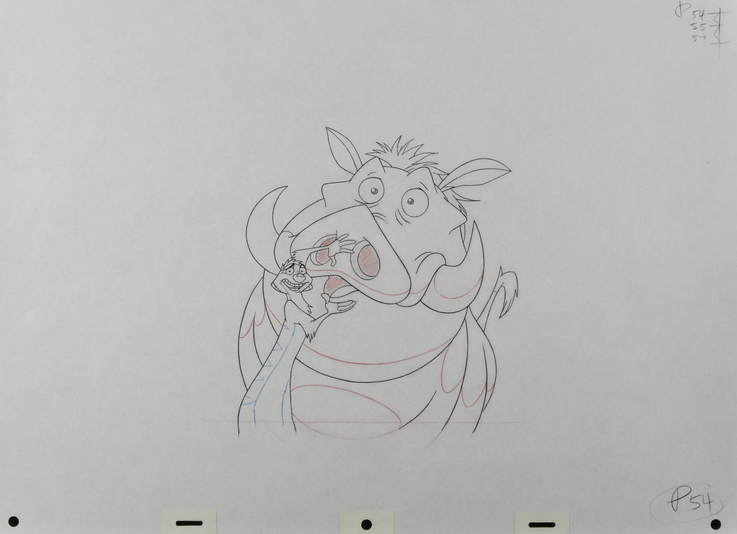 Lion King Pumbaa Production Drawing