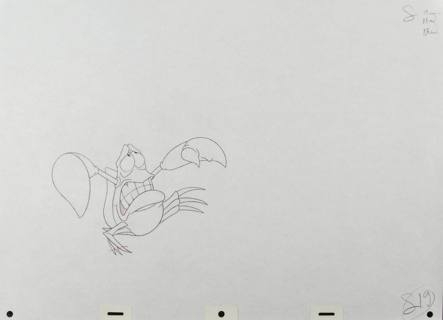 Little Mermaid Sebastian Production Drawing
