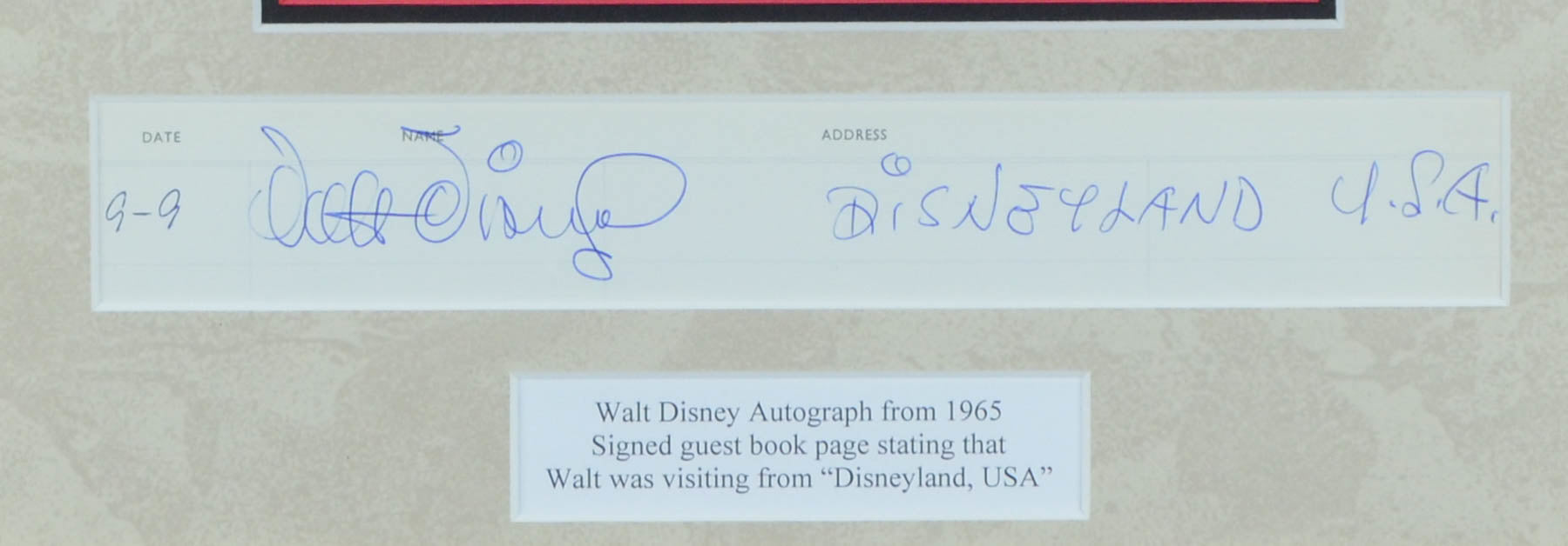 Walt Disney World Autograph Book w/ 9 Different Signatures Autographs