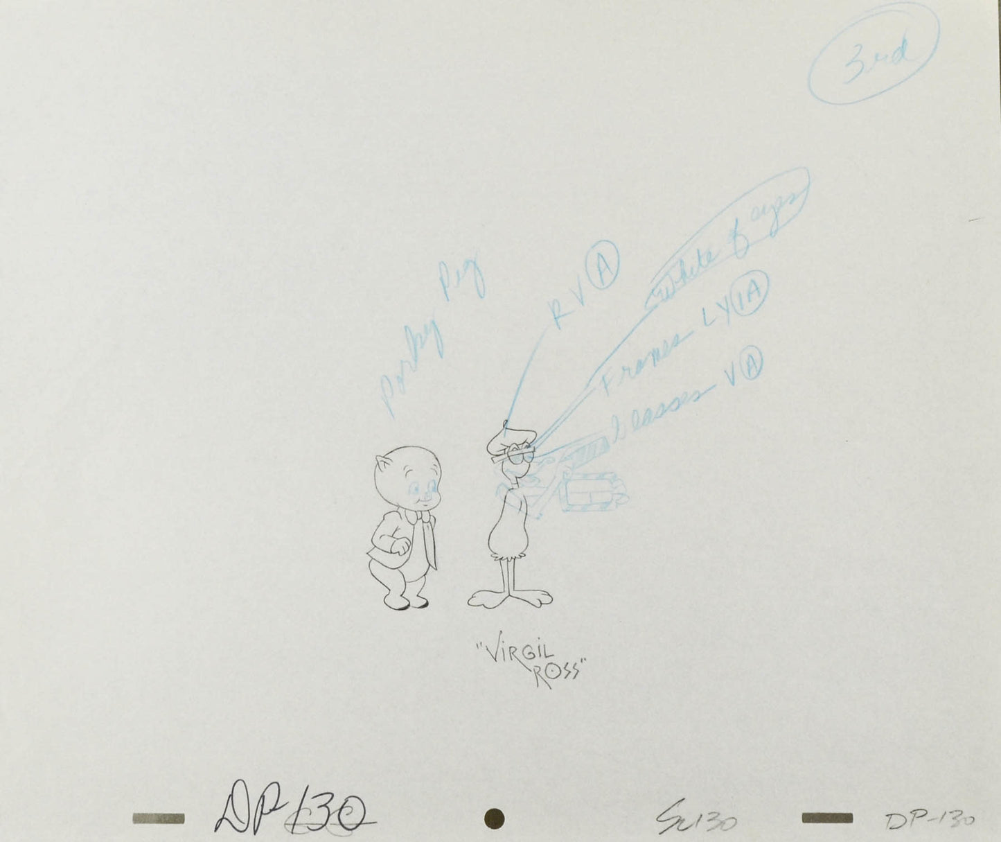 Porky Pig Production Drawing