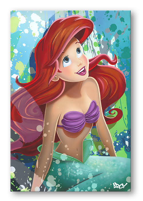 The Little Mermaid - Hand-Embellished Giclée on Canvas