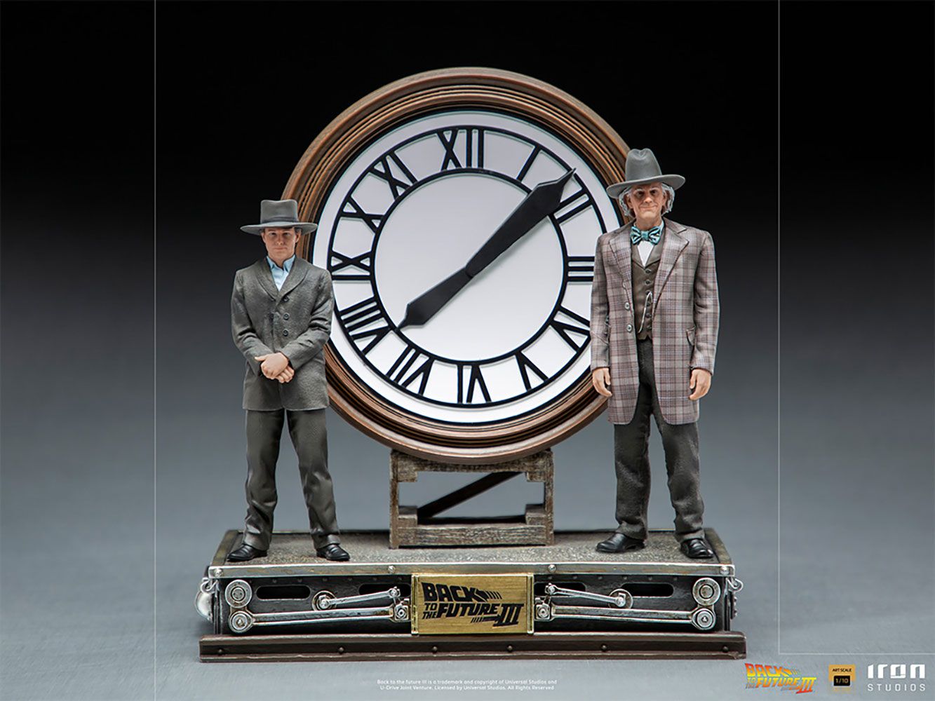 Marty And The Doc At The Clock 1:10 Scale Back To The Future 3 Iron Studios