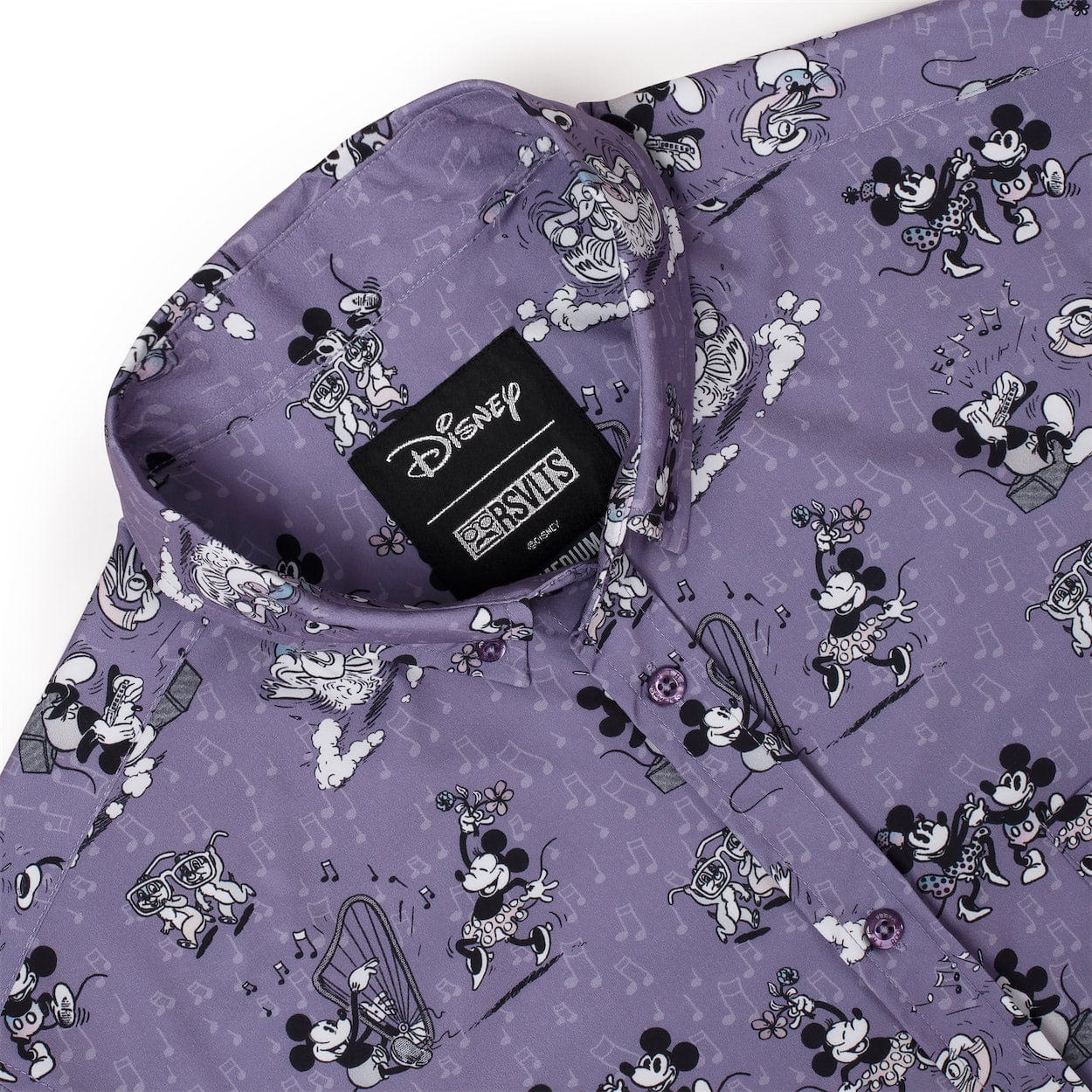 Disney Dancing Toons Purple Short Sleeve Shirt