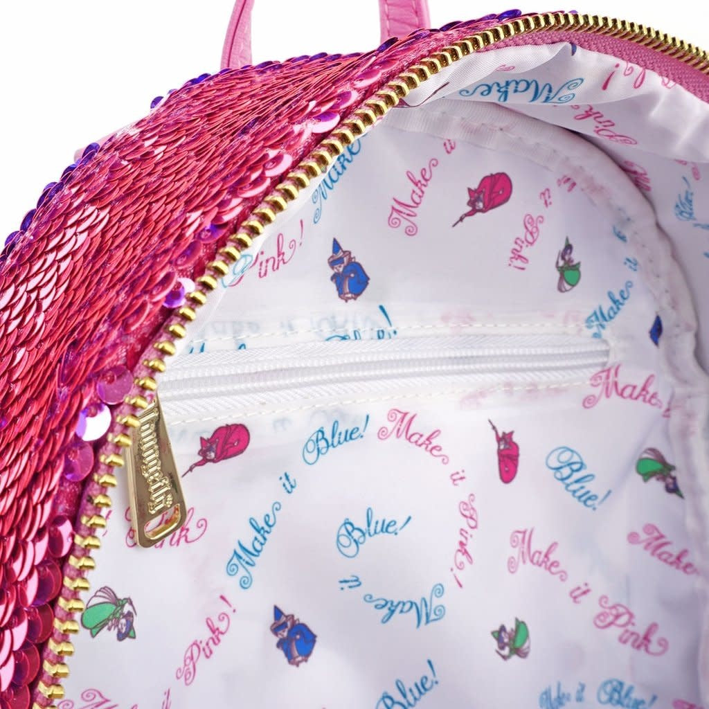 Loungefly Sleeping Beauty Reversible Sequin Mini Backpack