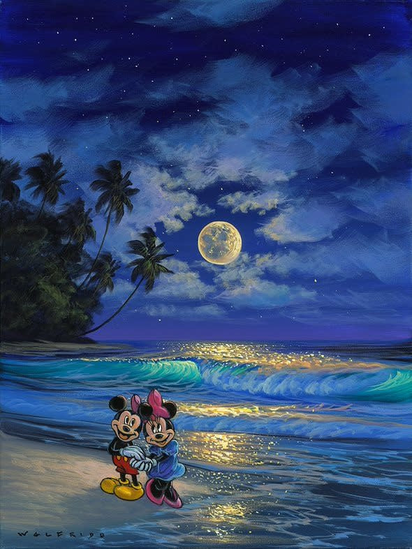 Romance Under The Moonlight -  Disney Treasure On Canvas